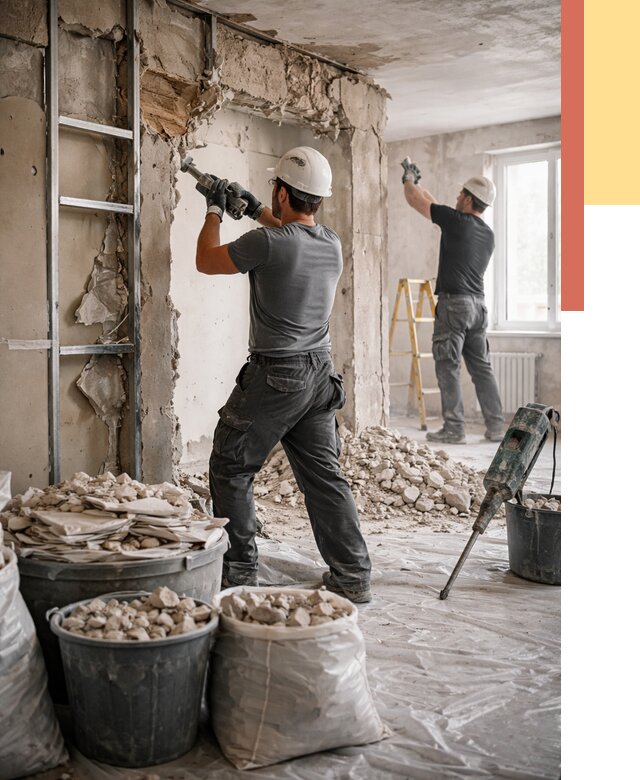 Демонтажные работы в Приморско-ахтарске от 2737 руб. — услуги и цена под ключ | ОТДЕЛОЧНИК-Прр