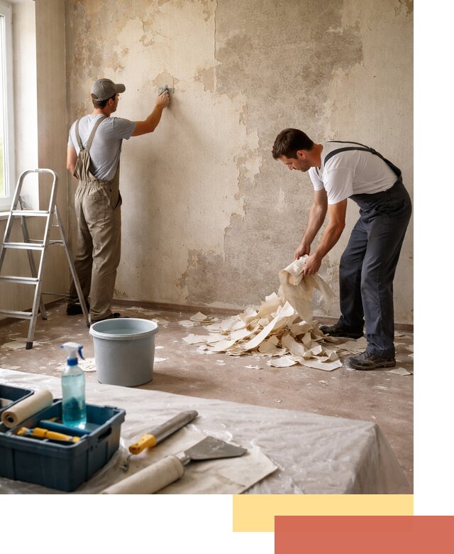 Снятие старых обоев в Приморско-ахтарске быстро и качественно