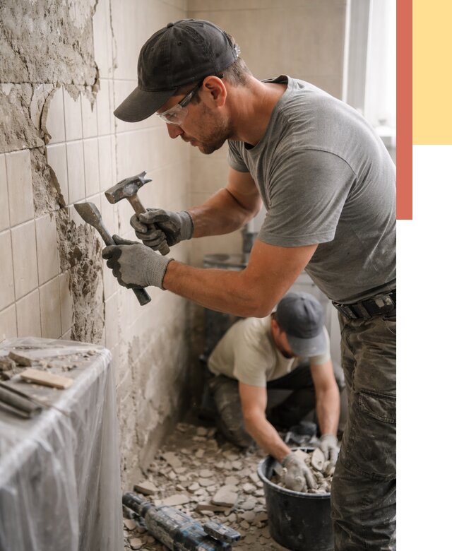 Демонтаж плитки со стен в Приморско-ахтарске от 862 руб. — быстро и недорого | ОТДЕЛОЧНИК-Прр