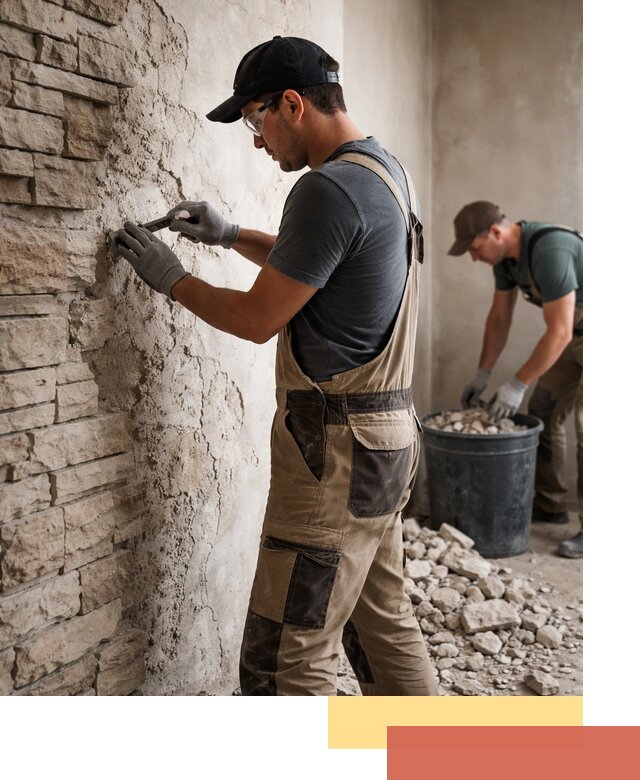 Демонтаж декоративного камня в Приморско-ахтарске профессионально и безопасно