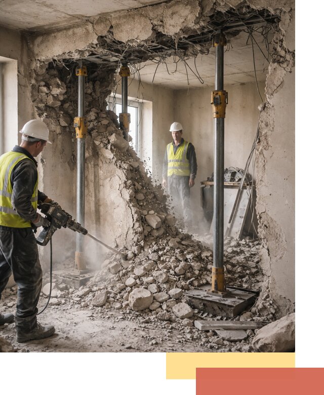 Снос несущих стен в Приморско-ахтарске с гарантией безопасности и качества