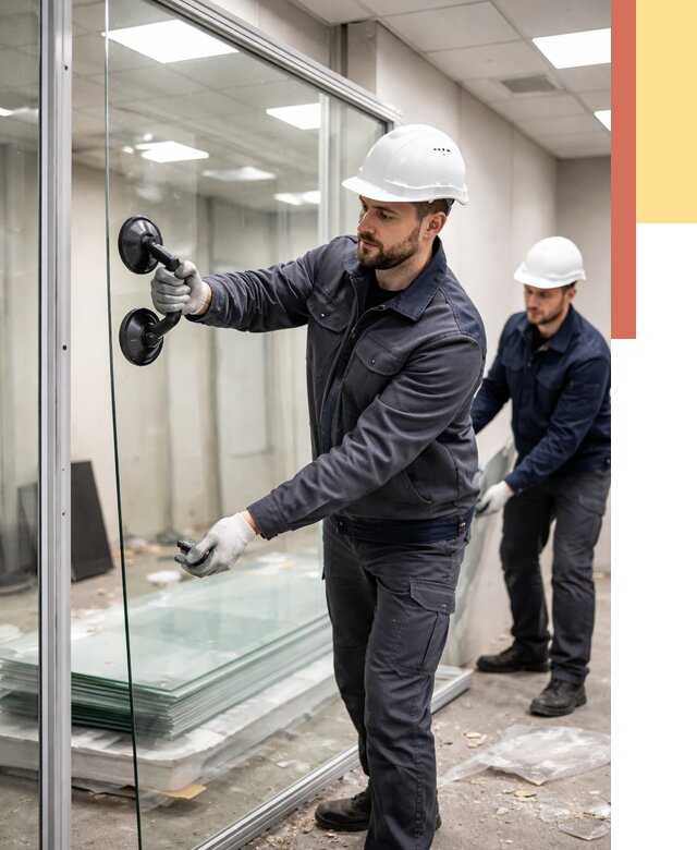 Демонтаж стеклянных перегородок в Приморско-ахтарске от 3244 руб. — быстро и недорого | ОТДЕЛОЧНИК-Прр