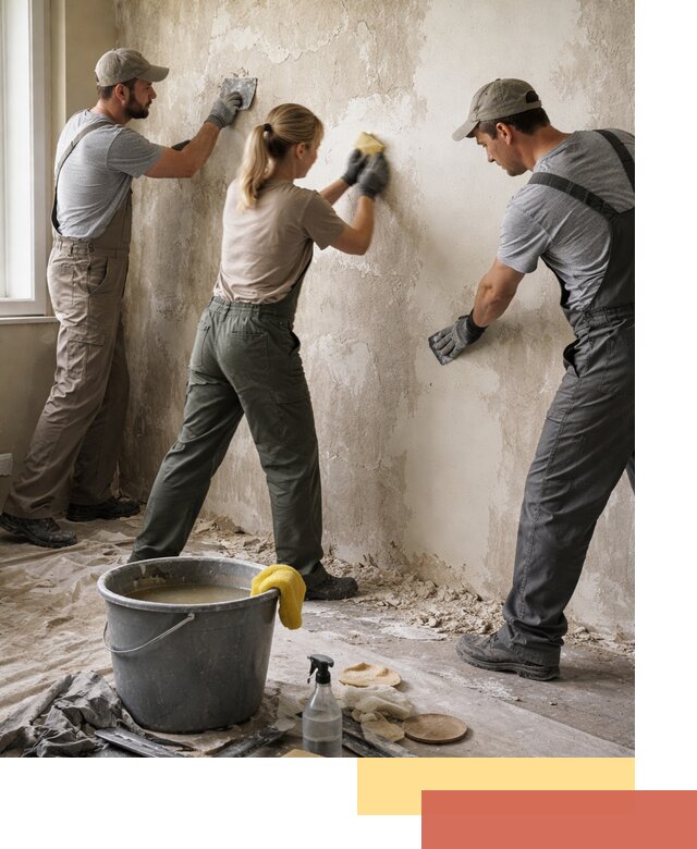 Очистка стен от клея и грунтовки в Приморско-ахтарске качественно и быстро