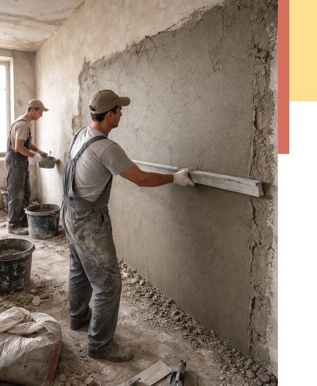 Цементная штукатурка стен в Приморско-ахтарске от 4562 руб/м2 — быстро и недорого | ОТДЕЛОЧНИК-Прр