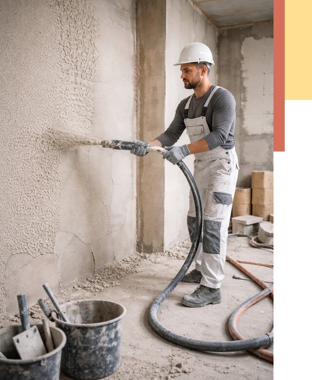 Машинная штукатурка стен в Приморско-ахтарске под ключ от 6590 руб./м2 | ОТДЕЛОЧНИК-Прр