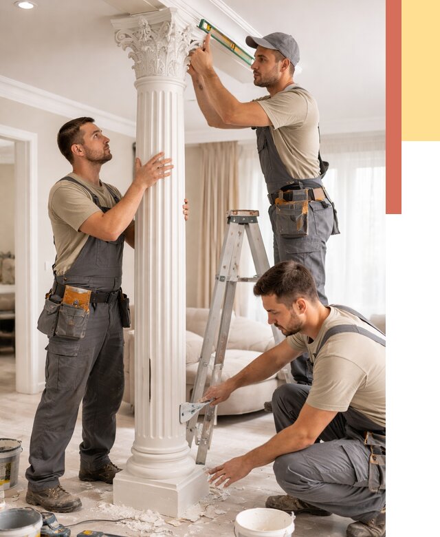 Установка декоративных колонн в Приморско-ахтарске от 12166 руб. под ключ | ОТДЕЛОЧНИК-Прр