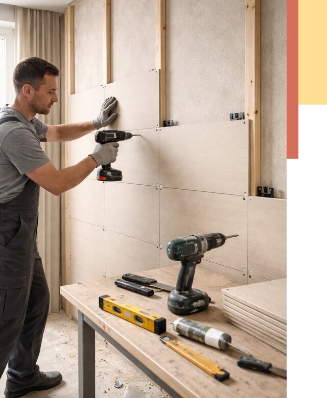 Монтаж МДФ панелей на стены в Приморско-ахтарске от 1267 руб. под ключ | ОТДЕЛОЧНИК-Прр