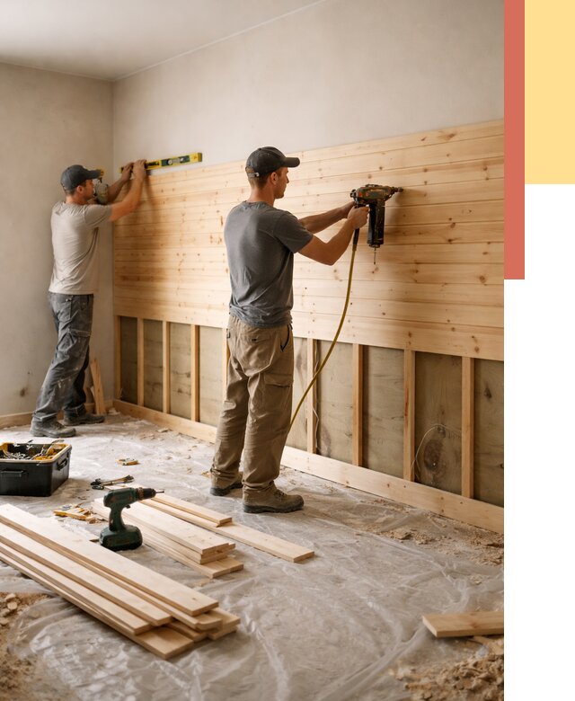 Монтаж деревянной вагонки на стены в Приморско-ахтарске от 7604 руб. | Услуги монтажа вагонки | ОТДЕЛОЧНИК-Прр