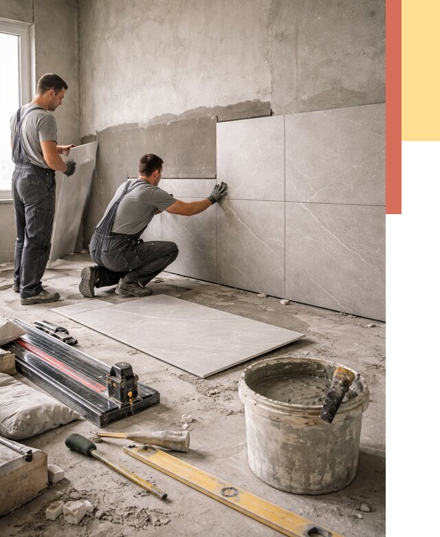 Облицовка стен керамогранитом в Приморско-ахтарске от 4258 руб./м² — услуги под ключ | ОТДЕЛОЧНИК-Прр