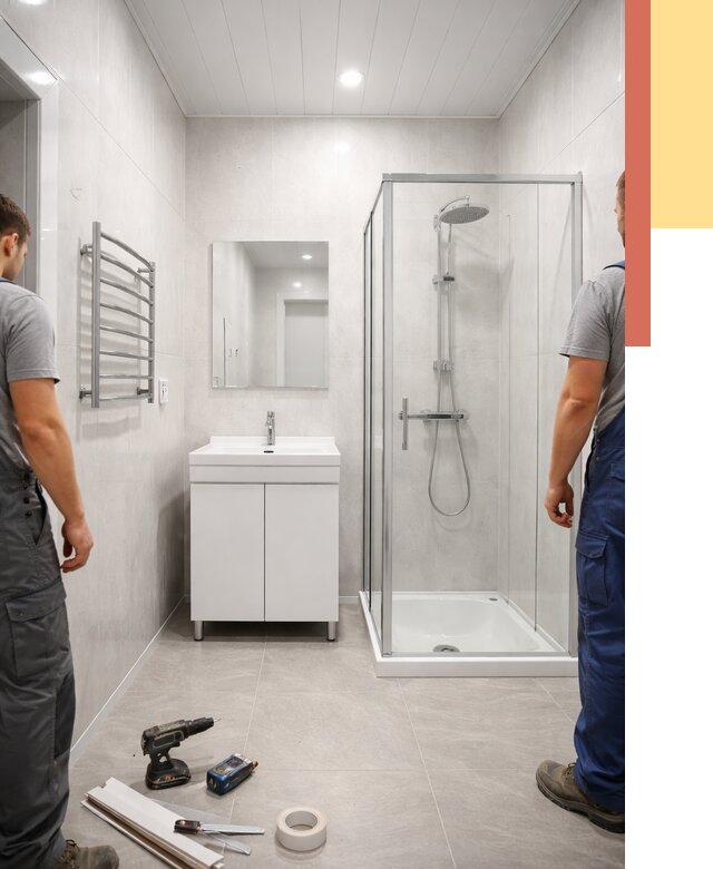 Отделка ванной комнаты панелями ПВХ в Приморско-ахтарске от 4562 руб. за м2 | ОТДЕЛОЧНИК-Прр