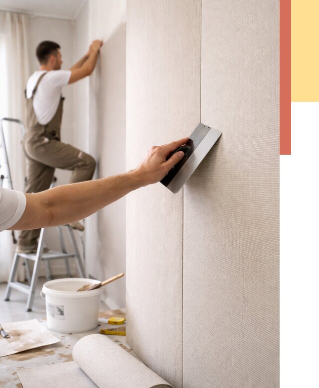 Поклейка текстильных обоев в Приморско-ахтарске от 4562 руб. под ключ | ОТДЕЛОЧНИК-Прр