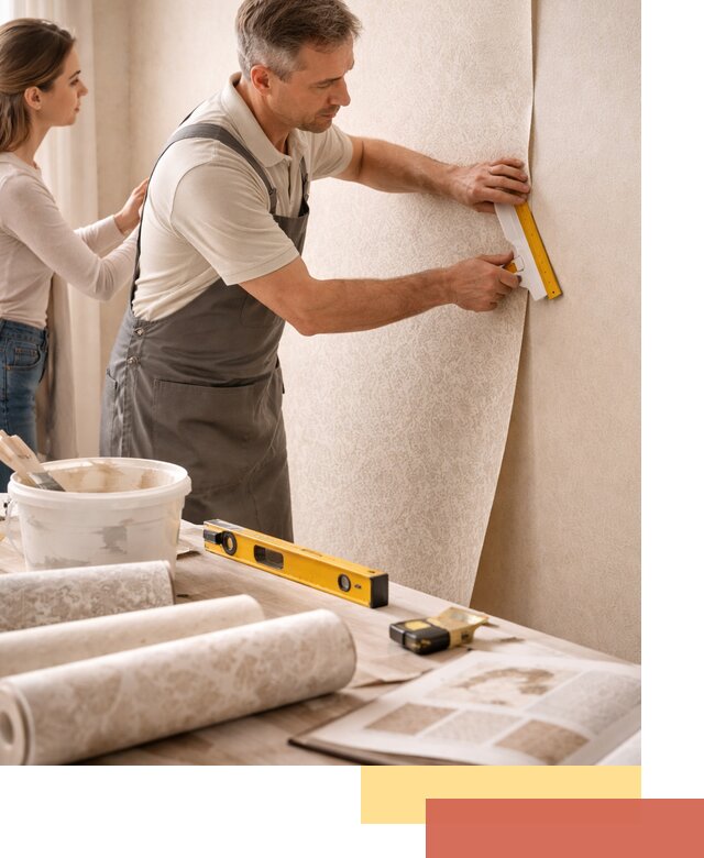 Поклейка обоев с подбором рисунка в Приморско-ахтарске