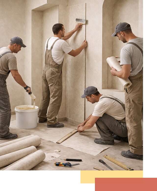 Поклейка обоев на сложные стены и неровные поверхности в Приморско-ахтарске