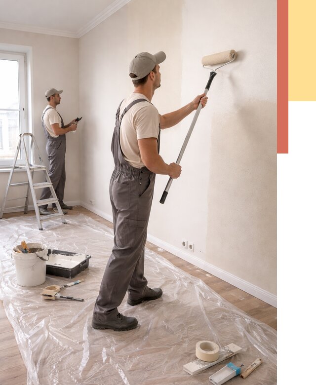 Покраска стен акриловой краской в Приморско-ахтарске от 3548 руб./м² — быстро и недорого | ОТДЕЛОЧНИК-Прр