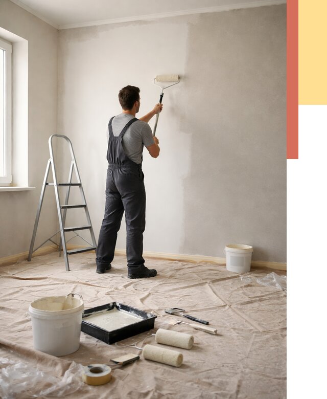 Покраска стен моющейся краской в Приморско-ахтарске от 355 руб./м² — быстро и недорого | ОТДЕЛОЧНИК-Прр