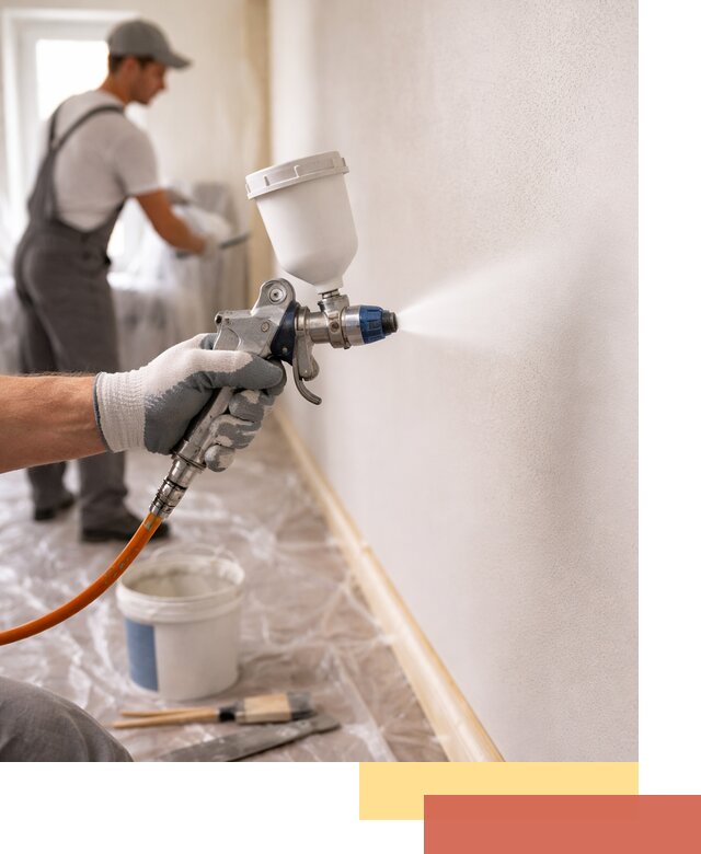 Покраска стен краскопультом в Приморско-ахтарске быстро и качественно