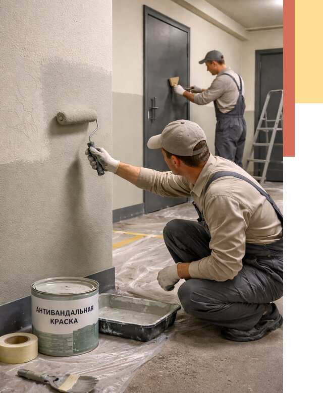 Покраска стен антивандальной краской в Приморско-ахтарске от 4562 руб./м² под ключ | ОТДЕЛОЧНИК-Прр