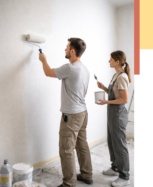 Окраска стен по стеклохолсту в Приморско-ахтарске от 4562 руб/м² под ключ | ОТДЕЛОЧНИК-Прр