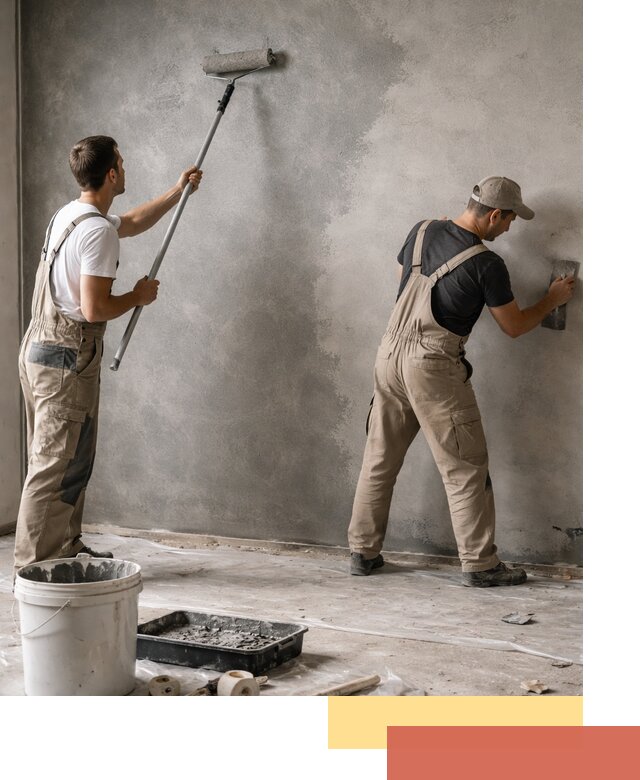 Покраска стен под бетон в Приморско-ахтарске профессионально и недорого