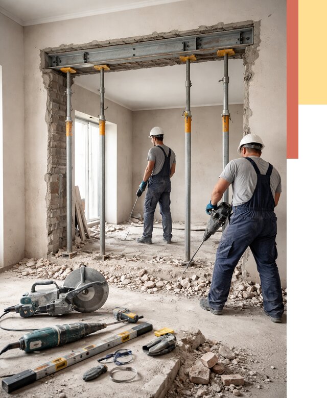 Прорезка проема в стене в Приморско-ахтарске от 4562 руб. — быстро и недорого | ОТДЕЛОЧНИК-Прр