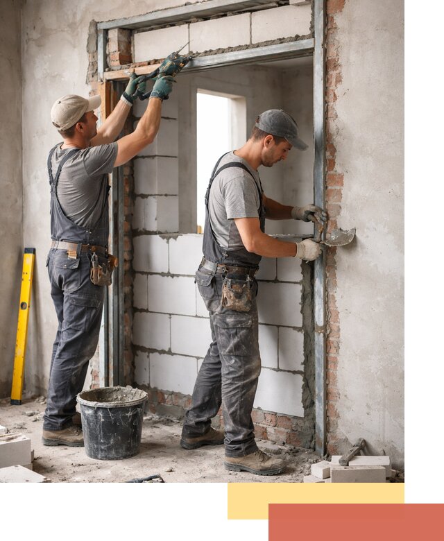 Закладка дверного проема под ключ в Приморско-ахтарске: демонтаж, монтаж, отделка