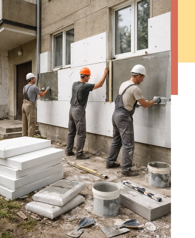 Утепление стен пенопластом в Приморско-ахтарске от 1774 руб. — недорого и под ключ | ОТДЕЛОЧНИК-Прр