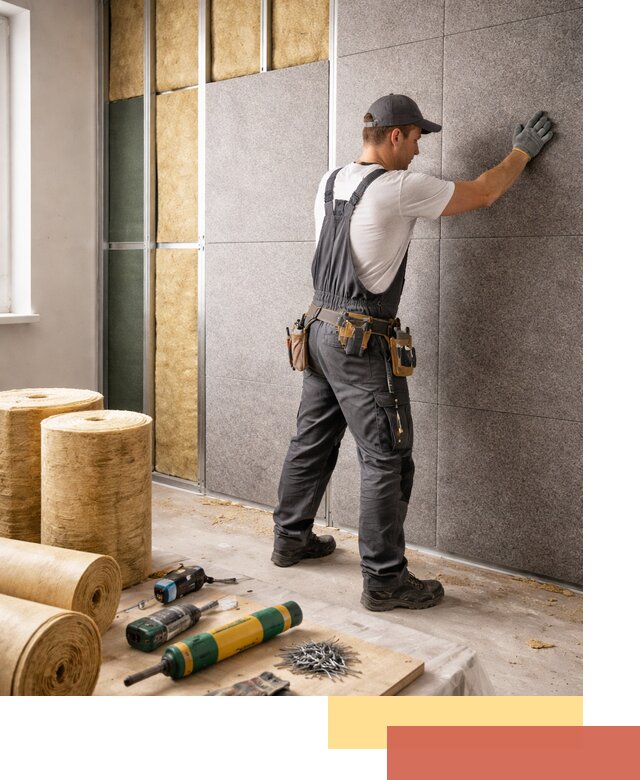 Профессиональная шумоизоляция стен в Приморско-ахтарске для квартиры и офиса