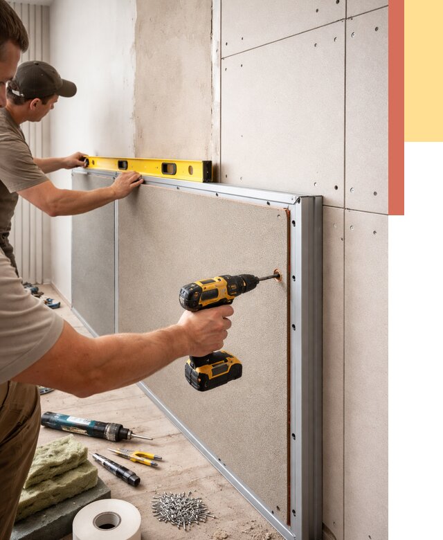 Шумоизоляция стен панелями ЗИПС в Приморско-ахтарске от 2230 руб./м² под ключ | ОТДЕЛОЧНИК-Прр