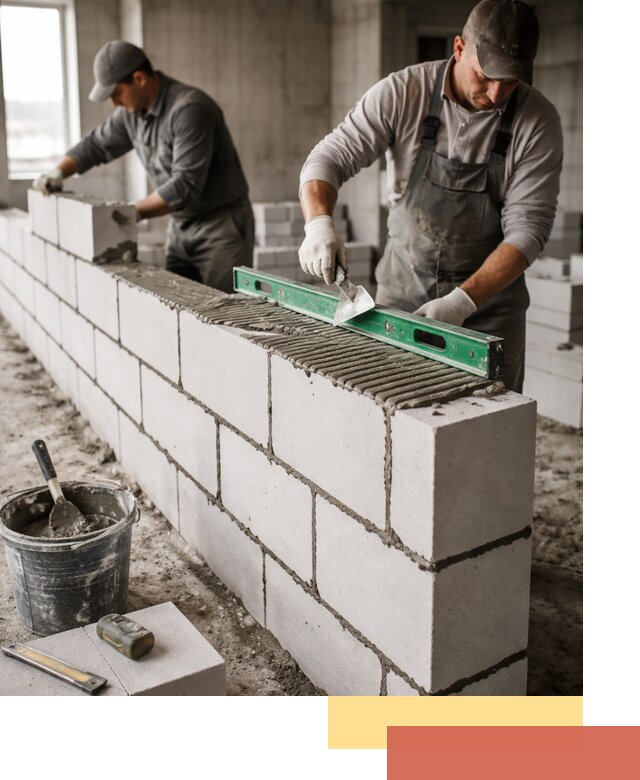 Кладка перегородок из газобетона в Приморско-ахтарске быстро и качественно