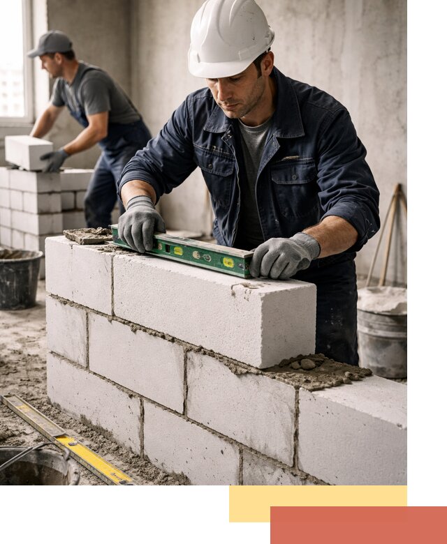 Кладка перегородок из пеноблока под ключ в Приморско-ахтарске