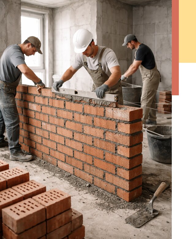 Кладка перегородок из кирпича в Приморско-ахтарске от 3548 руб. за м² | ОТДЕЛОЧНИК-Прр