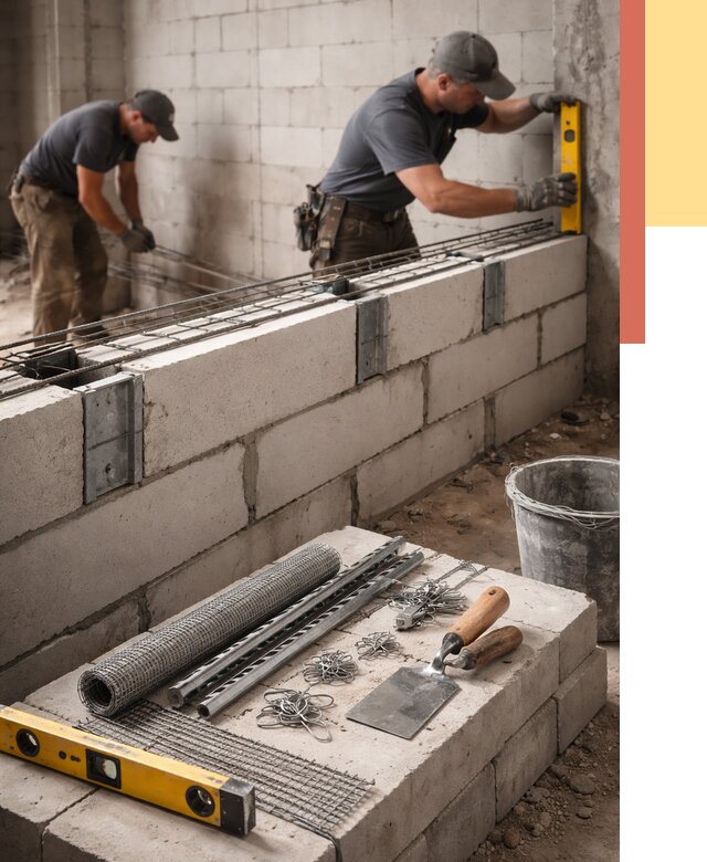 Армирование кладки перегородок в Приморско-ахтарске от 760 руб. под ключ | ОТДЕЛОЧНИК-Прр