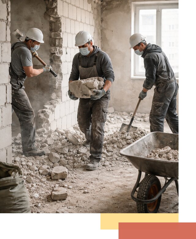 Демонтаж блочных перегородок в Приморско-ахтарске быстро и аккуратно