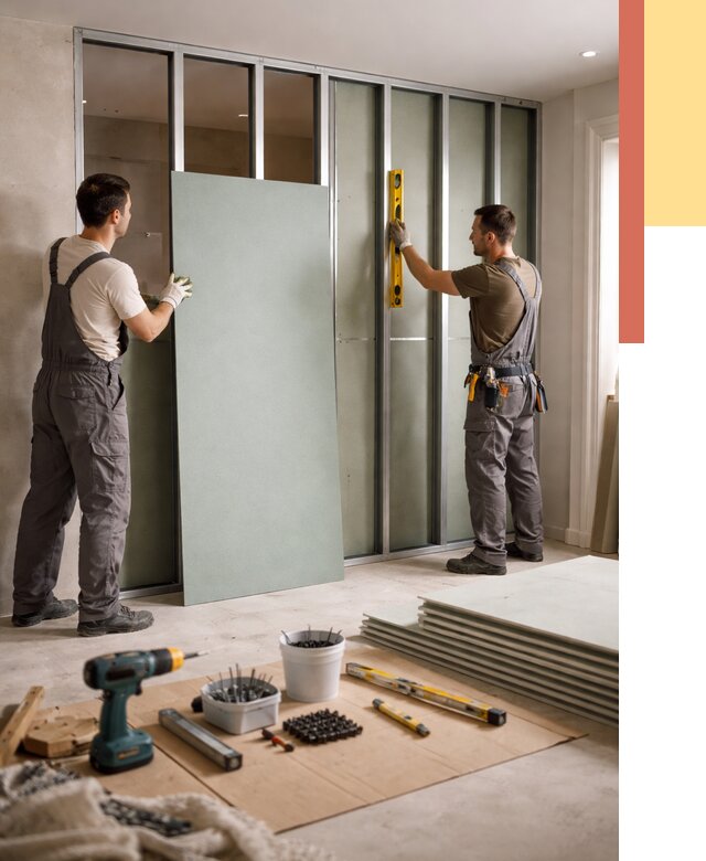 Перегородка из влагостойкого гипсокартона в Приморско-ахтарске от 4866 руб. — монтаж под ключ | ОТДЕЛОЧНИК-Прр