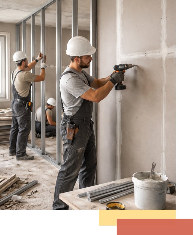 Перегородки из огнестойкого гипсокартона в Приморско-ахтарске под ключ