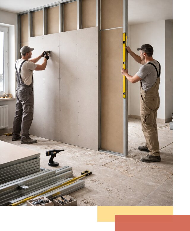 Зонирующая перегородка из гипсокартона под ключ в Приморско-ахтарске