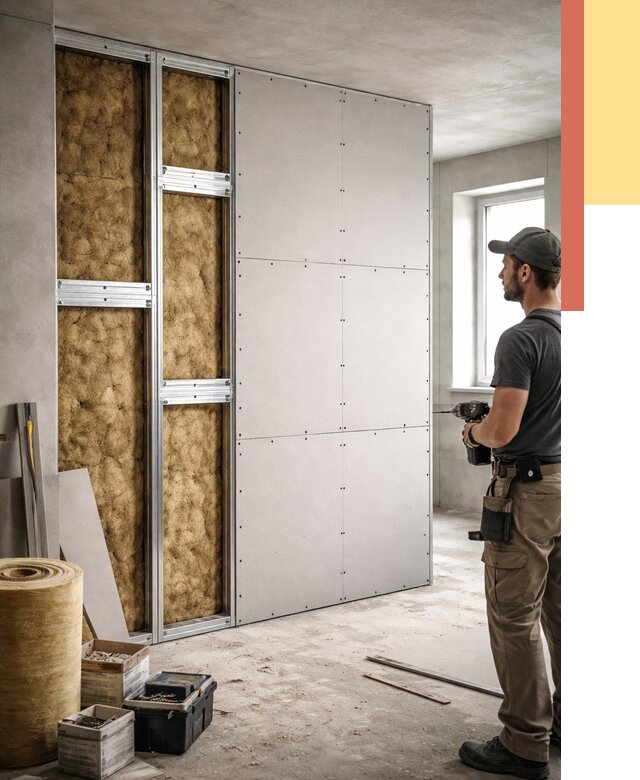 Усиленная перегородка под навеску в Приморско-ахтарске от 12977 руб. — монтаж под ключ | ОТДЕЛОЧНИК-Прр