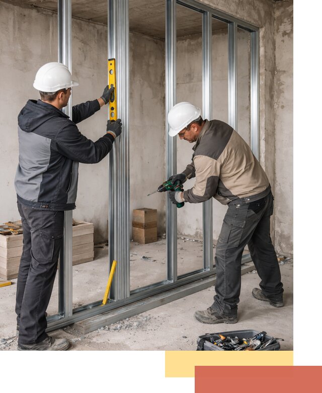 Монтаж каркаса перегородки из профиля в Приморско-ахтарске