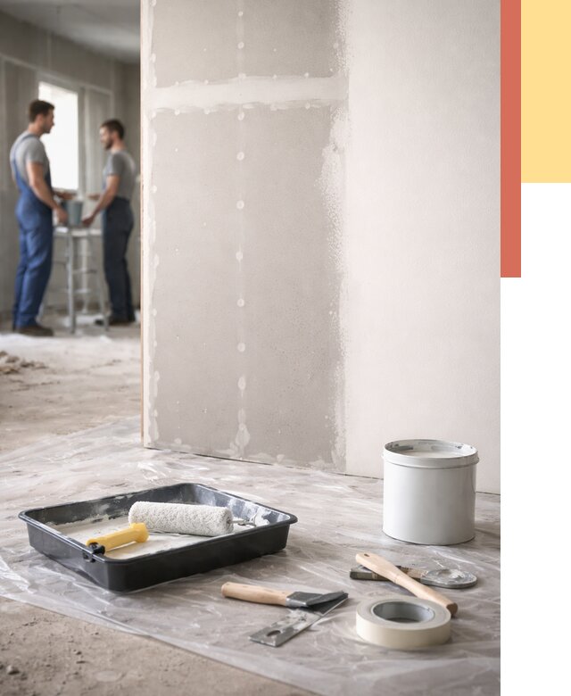 Покраска перегородок из гипсокартона в Приморско-ахтарске от 4562 руб. под ключ | ОТДЕЛОЧНИК-Прр