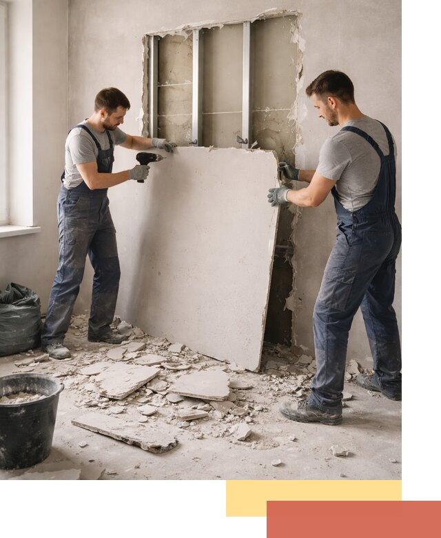 Демонтаж перегородки из гипсокартона в Приморско-ахтарске быстрый и аккуратный