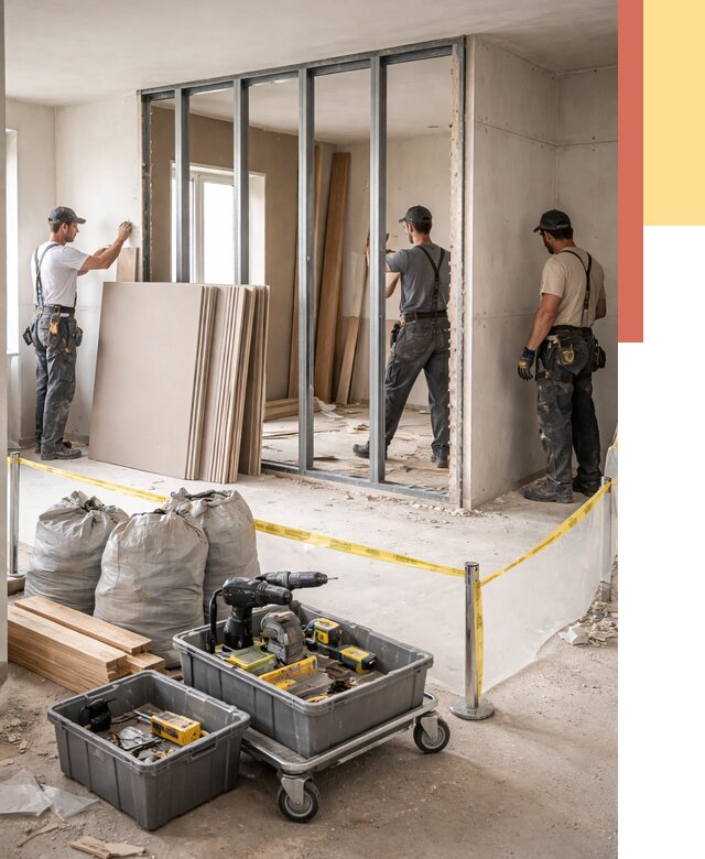 Перенос гипсокартонной перегородки в Приморско-ахтарске под ключ от 4562 руб. | Демонтаж и монтаж – ОТДЕЛОЧНИК-Прр