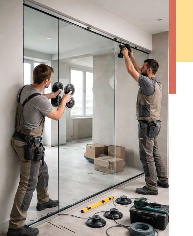 Монтаж стеклянных перегородок в Приморско-ахтарске от 6590 руб. | ОТДЕЛОЧНИК-Прр