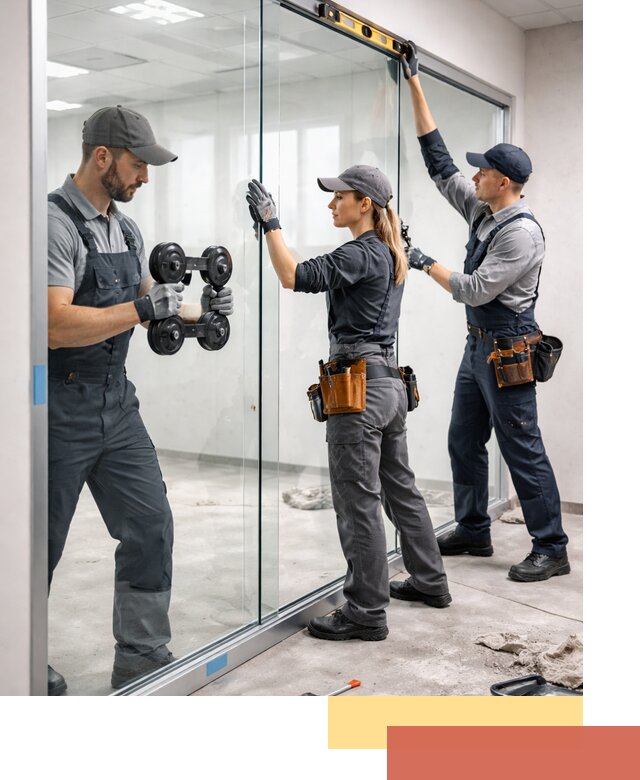 Профессиональный монтаж стеклянных перегородок в Приморско-ахтарске