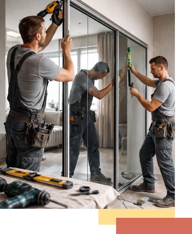 Каркасные стеклянные перегородки под ключ в Приморско-ахтарске