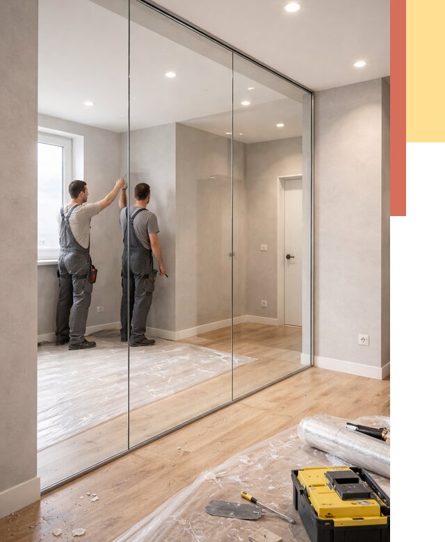 Безрамные стеклянные перегородки в Приморско-ахтарске — монтаж от 9631 руб. | ОТДЕЛОЧНИК-Прр