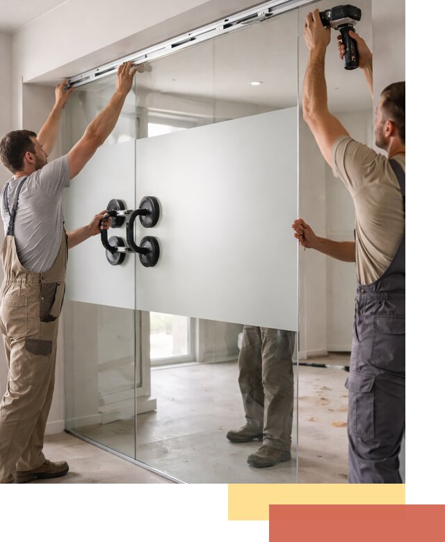 Матовые стеклянные перегородки под ключ в Приморско-ахтарске