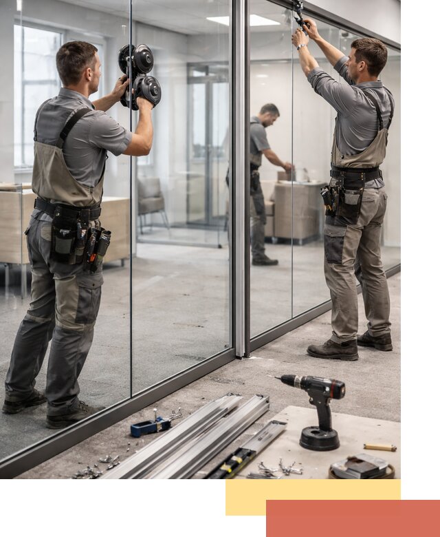 Стеклянные офисные перегородки под ключ в Приморско-ахтарске