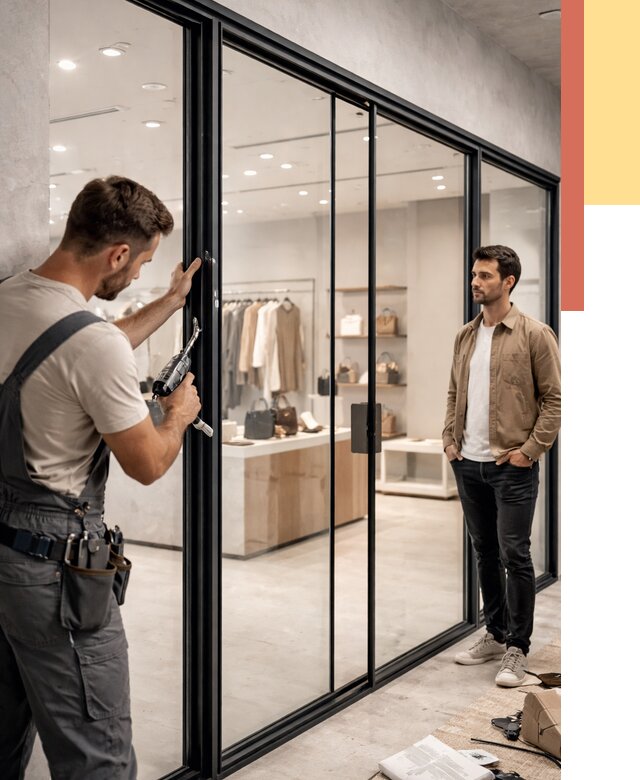 Стеклянные перегородки для магазинов в Приморско-ахтарске от 8313 руб. под ключ | ОТДЕЛОЧНИК-Прр