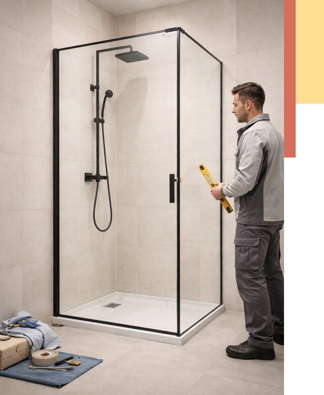 Стеклянные перегородки для душа в Приморско-ахтарске от 12673 руб. | Монтаж под ключ — ОТДЕЛОЧНИК-Прр