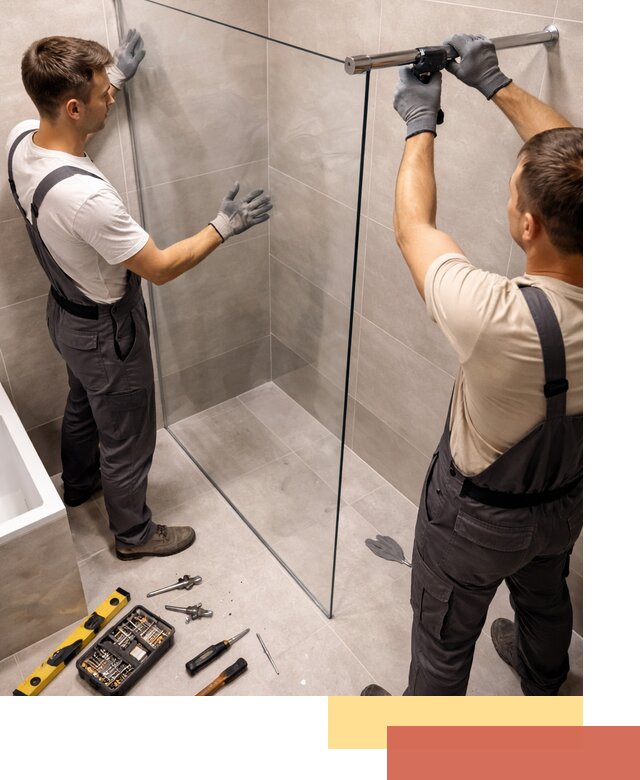 Стеклянные перегородки для душа в Приморско-ахтарске — изготовление и монтаж